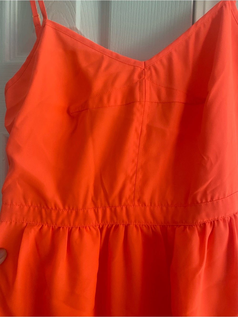 J. Crew Neon Orange Spaghetti Strap Mini Dress - Picture 2 of 8